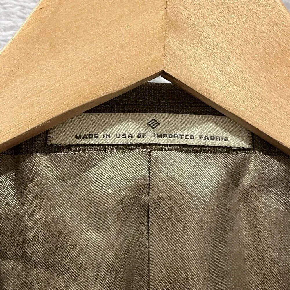 Joseph Abboud‎ Blazer Jacket Men's 42R Super 110s Wool Khaki Brown